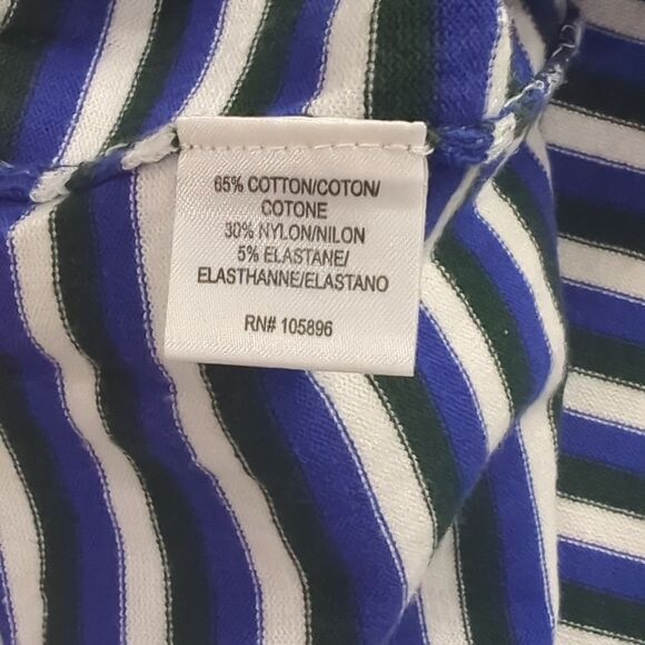 Worth Sweater Womens Large Blue Striped Crew Neck Lightweight - Picture 5 of 8